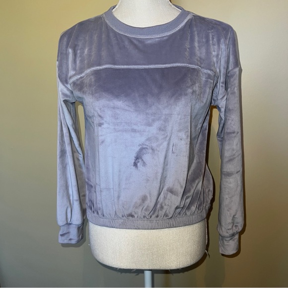 Zella Lavender Fleece Girls Size L 10/12 Crop Top Sweater - Picture 1 of 10